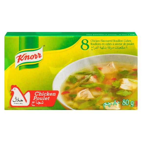 Knorr Knoor Chicken Bouillon Flavoured Cubes Halal, Chicken flavor cubes 8/80g