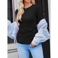 thumbnail image 5 of Weardear 3 Pack Maternity Shirts Long Sleeve Side Ruched Pregnancy Workout Tops with Thumb Hole Casual Crew Neck Tshirts for Women, 5 of 6