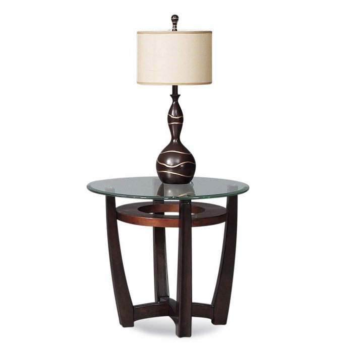Bassett T1078220/076 Elation Round Glass Top End Table