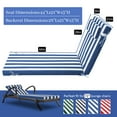 thumbnail image 6 of Outdoor Chaise Lounge Cushion, High-Density Foam Fill Patio Furniture Bench Cushions with Ties, Thicken Waterproof Replacement Back Chaise Cushions for Pool, Sand Beach (Blue White Stripes), 6 of 6