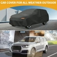 thumbnail image 2 of Unique Bargains 1 Pc Universal Car Cover Waterproof All Weather Automotive Outdoor Anti-UV Full Exterior Cover 190T-PU Black Fit for SUV Length 190" to 200", 2 of 6