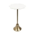 thumbnail image 4 of Kate and Laurel Sanzo Modern Round Side Table, 14 x 14 x 24, White Marble and Antique Brass, Decorative Circle End Table with Scalloped Marble Tabletop for Indoor Plant Stand or Bedroom Nightstand, 4 of 8