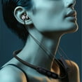 thumbnail image 1 of Auriculares inalámbricos Bluetooth con cuello negro: Auriculares deportivos inalámbricos estéreo HD, micrófono con cancelación de ruido, atracción magnética, a prueba de sudor, inalámbricos para corre, 1 of 7
