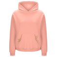 thumbnail image 5 of Ltctricy Hoodies for Women Soft Casual Long Sleeve Embroidered Hooded Sweatshirts Pullover Sweater Tops with Pockets(Pink,Small), 5 of 7