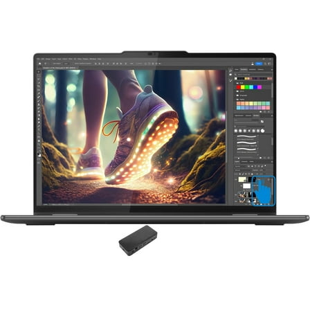 Lenovo Yoga 7i Home/Business 2-in-1 Laptop (Intel Core Ultra 7 155U 12-Core, 16.0in 60 Hz Touch Wide UXGA (1920x1200), Intel Graphics, 16GB LPDDR5X 7466MHz RAM, Win 11 Pro) with USB-C Dock