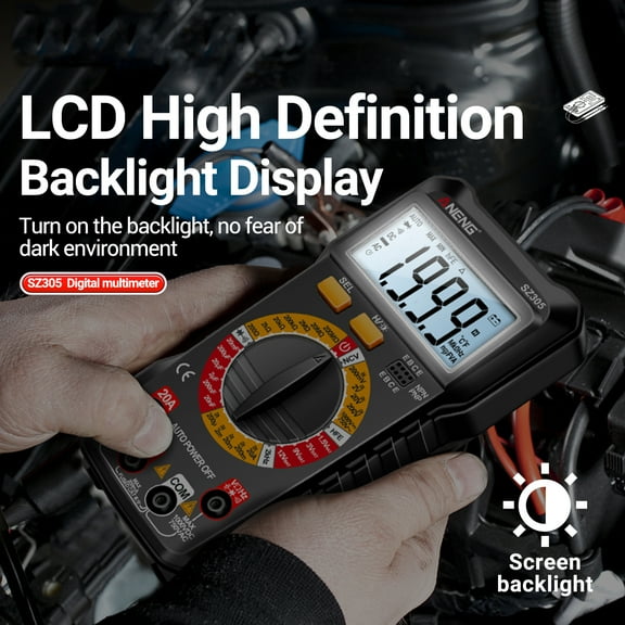 Shinysix Multimeters SZ305: Professional 1999 Counts Smart Voltmeter Ohm Meter