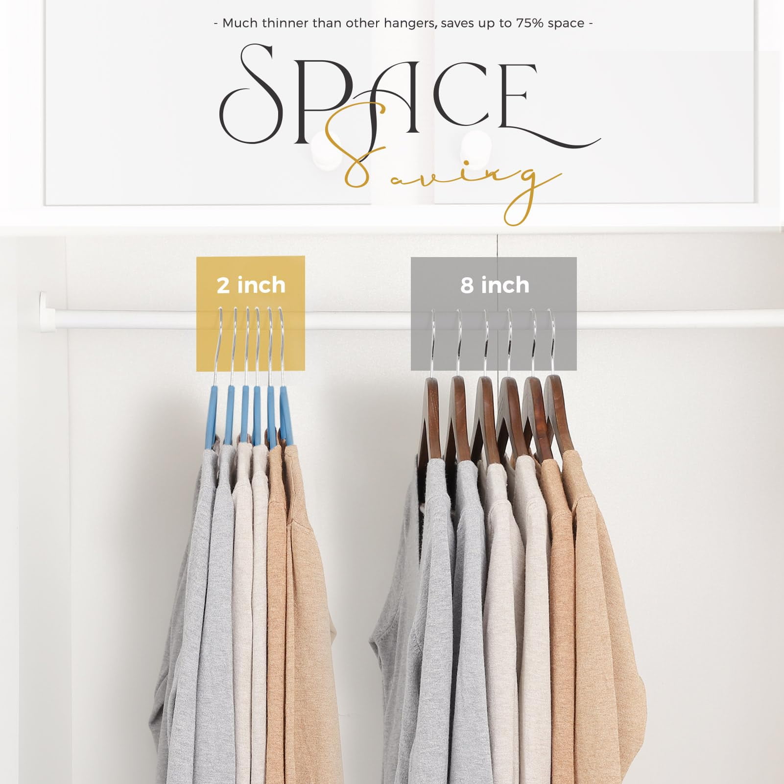 HOUSE DAY Velvet Hangers 60 Pack, Premium Clothes Hangers Non-Slip Felt Hangers, Sturdy Tranquil Blue Hangers Heavy Duty Coat Hangers, Durable Suit Hangers Space Saving, No Hanger Marks 360 Rotating