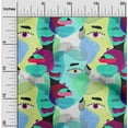 thumbnail image 2 of oneOone Velvet Lime Fabric Abstracts Sewing Material Print Fabric By The Yard 58 Inch Wide, 2 of 5