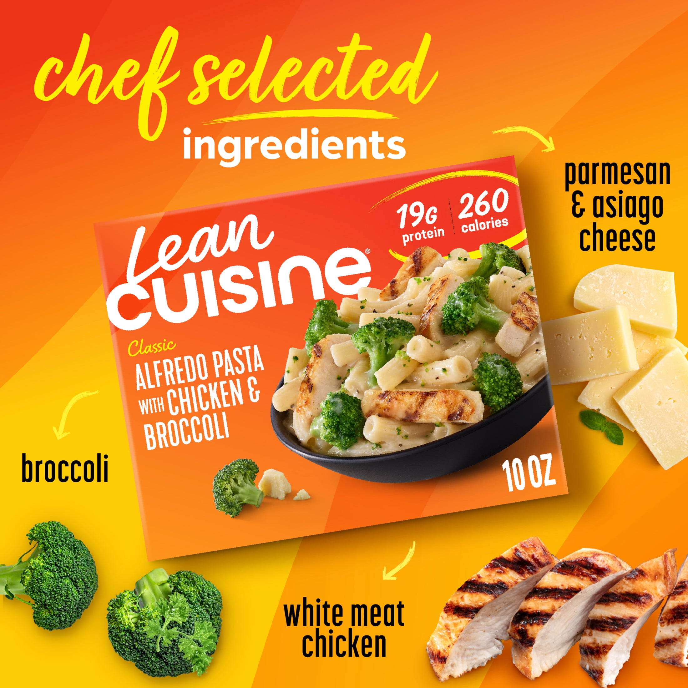 Lean Cuisine Chicken Alfredo Pasta with Broccoli Microwave Meals for Lunch or Dinner, 10 oz (Frozen)