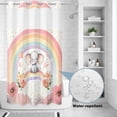 thumbnail image 2 of No Hook Shower Curtain, Pink Elephants Shower Curtains for Bathroom with See Through Top Window, Cute Rainbow Spring Floral Botanical Waterproof & Washable Bath Curtain Small Stall 36"x78", 2 of 9