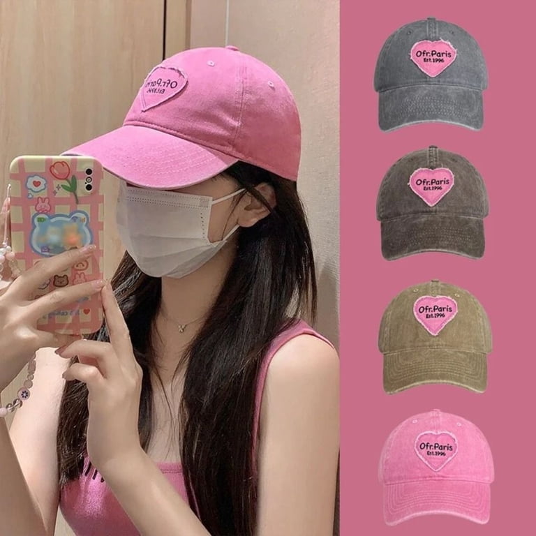 Washed Cotton Big Brim Y2K Style Couple Sun Hats Women Baseball