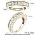 thumbnail image 4 of Vir Jewels 2 CTTW Princess Cut Diamond Wedding Band with Milgrain 14K Yellow Gold in Size 10 Female Adult, 4 of 7