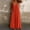 Orange, variant on TAGOLD Womens Short Sleeve V Neck Dress Solid Color Casual Loose Plus Size Flowy Mid Length Style