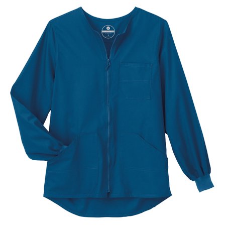 Fundamentals by White Swan Unisex Zip Front Warm Up Solid Scrub Jacket