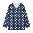 thumbnail image 7 of CHGBMOK Women's Plus Size Polka Dot Tops Long Sleeve V Neck T-shirts Basic Dressy Casual Blouses, 7 of 7