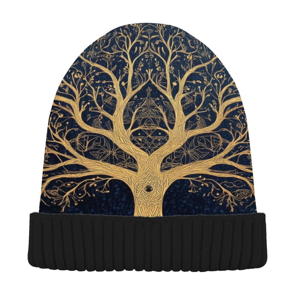 BZSMCE Winter Beanie Hats Warm Cozy Cap Tree Of Life Mandala Pattern