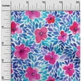 thumbnail image 2 of oneOone Georgette Viscose Medium Blue Fabric Florals Craft Projects Decor Fabric Printed By The Yard 42 Inch Wide, 2 of 6
