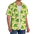 thumbnail image 4 of Honeii 's Funny Frogs for men's short-sleeved button-up collared shirt featuring a pocket, perfect for beach vacations, and travel adventures., 4 of 5