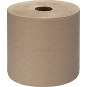 Genuine Joe Embossed Hardwound Roll Towels - 7.88" X 1000 Ft - Kraft - Absorbent, Embossed, Designed - For Restroom - 6 / Carton