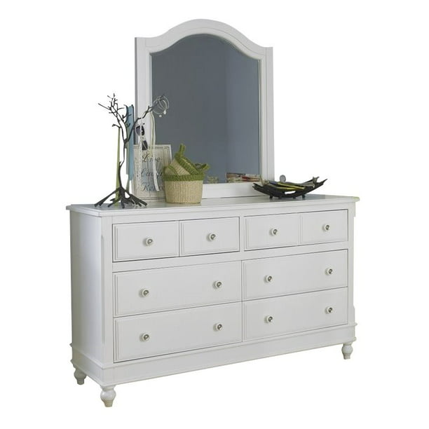 8 Drawer Dresser With Mirror In White, White Dresser With Mirror Real Wood