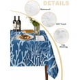 thumbnail image 2 of Navy Blue Coral Coastal Table Cloth, Ocean Nautical Seaside Beach Waterproof Tablecloth for Rectangle Tables, Reusable Washable Fabric Table Cover for Restaurant Kitchen Dining Tables 54"x108", 2 of 6