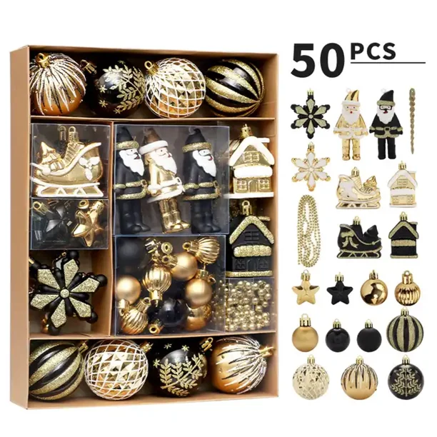 Juego de adornos de esferas de Navidad, esplendor de Navidad ,colgantes decorativos inastillables para decoración de árbol de Navidad(Rojo, verde y blanco)()