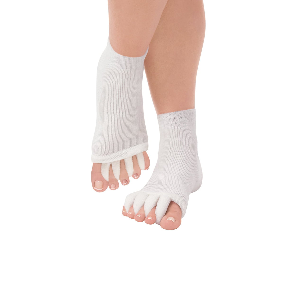 Alignment Socks Toe Separator Foot Toes Pain Relief Stripes Soft Spa Pedicure 