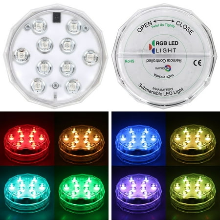 2pcs Underwater Led Lights Waterproof With Remote For Aquarium