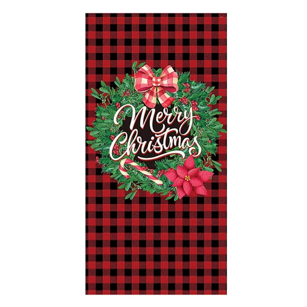 Decoración navideña para puertas, cubierta para puertas, tela para colgar, fondo para decorar fiestas navideñas