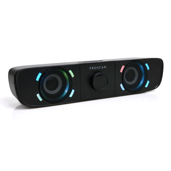 Proscan Bluetooth LightUp LED Speaker/Soundbar with FM Radio Black