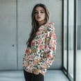 thumbnail image 2 of FOR U DESIGNS Butterfly Rose Womens Oversized Hoodies Sweatshirts Hooded Pullover Size S Hoodie Long Sleeve Down-Shoulder Collar Activewear Tops for Women Loose, 2 of 7