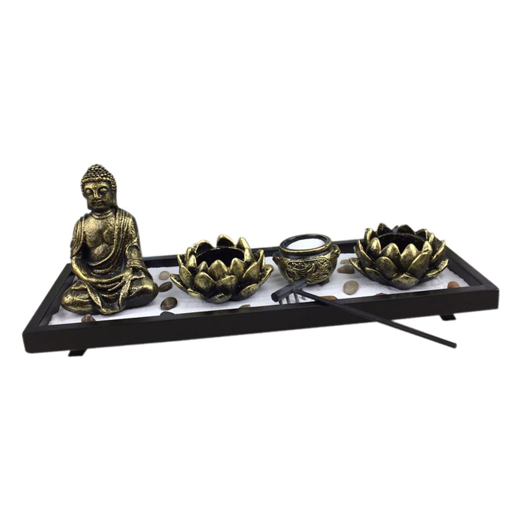 Feng Shui Zen Garden Sand Buddha Tealight Holder Meditation Light Decor 9 Styles 