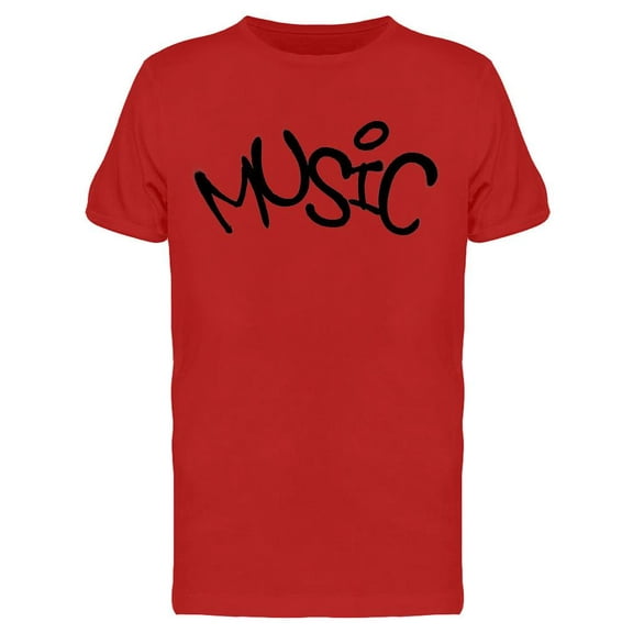 Sprayed Music Font Graffiti  T-Shirt Men -Image by Shutterstock, Male Small