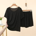 thumbnail image 4 of XYAIYT Women Polka Dot Printed Pajama Sets V Neck Short Sleeve Top High Waist Shorts 2 Pcs Summer Cute Sleepwear, 4 of 4