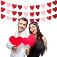 thumbnail image 5 of Quimoy Paquete De 4 Guirnaldas De Fieltro Con Corazón No-Diy Decoraciones De San Valentín Para Fiesta En La Pared De La Oficina En Casa 40 Pcs Banner De Corazón Rojo Y Rosa Para Boda De Aniversario De, 5 of 5