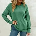 thumbnail image 3 of Long Sleeve Shirts For Women Sevevn Womens Long Sleeve Tops Ribbed Loose Fit Oversized Sweatshirts with Side Slit High Low Hem Fall Outfits 2025, 3 of 6