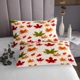 thumbnail image 3 of Fall Leaves Bedspread Set Maple Leaf Quilt Set King,Autumn Plant Coverlet Set Watercolor Botanical Quilted,Farmhouse Fall Decorations for Home, 3 of 5
