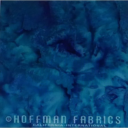 Peacock Hoffman Bali Batik - Celestials Teal Bali Batik Hand-Dyed 1895-549 Watercolor Fabric by Hoffman