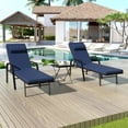 thumbnail image 5 of ALAULM Patio Chaise Lounge Sets Outdoor Armchair Recliner Rattan Adjustable Back 3 Pieces Cushioned Patio Folding Chaise Lounge with Folding Table, 5 of 8