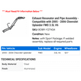 thumbnail image 2 of Exhaust Resonator and Line Assembly - Compatible with 2005 - 2006 Chevy Uplander FWD 3.5L V6, 2 of 2