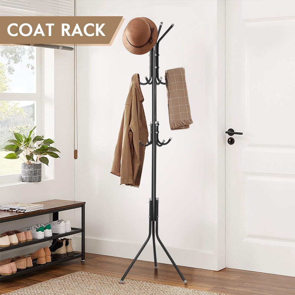 Hilitand Coat Racks  Hall Tree Hatrack Coat Rack Stand Metal Coat Hanger Tree with 12 Hooks for Hats Clothes Suits Handbags Umbrella in Entryway Hallway Bedroom Office Use