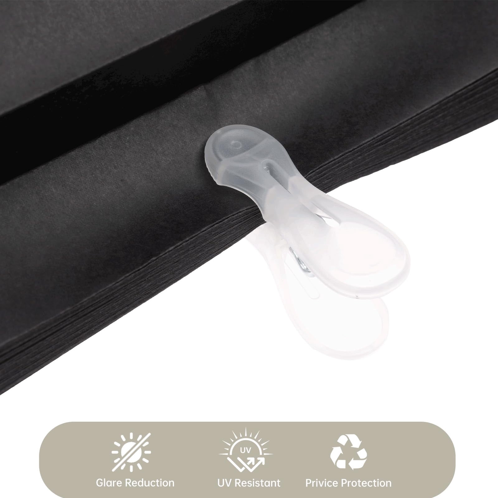 6-pack Temporary Blackout Paper Blinds For Window  Cut To Size Adhesive Shades Stick On Pleated No Drill Easy Install 24" W X 72" H Black