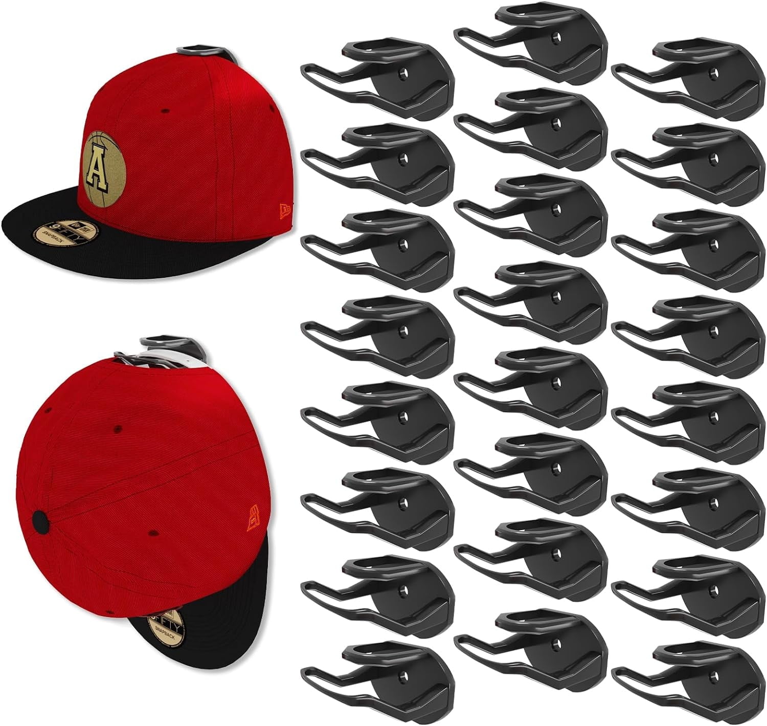 CAP CAPERS The Ultimate Display For Baseball Caps HOME RUN Level 24 Pcs. Ballcap Display Rack for Caps Wall Mounted Hat Rack Baseball Cap Storage Organization Great for Cap