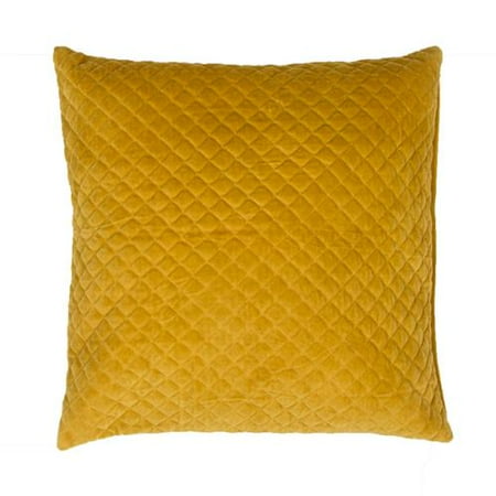 22 Solid Marigold Yellow Quilted Decorative Throw Pillow