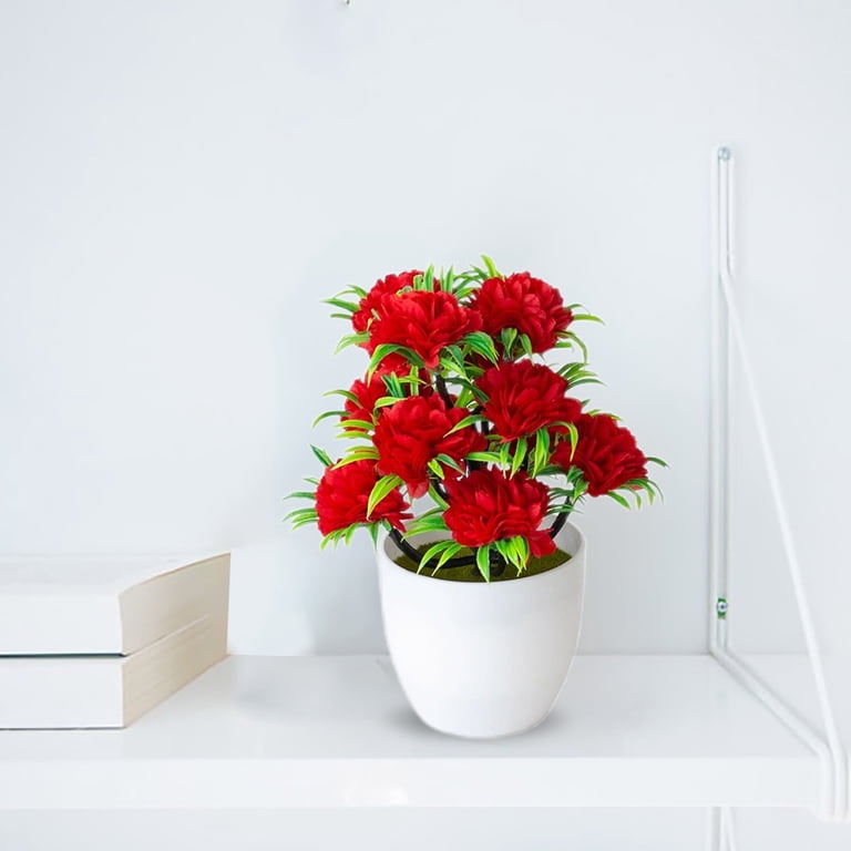 Chrysanthemum Bonsai Tree with Pot, Artificial Silk Flower for Indoor Home  and Office Decor, Tabletop Desktop Decoration, Miniature Artificial Tree  for Shelf and Table Display - Walmart.com
