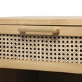 thumbnail image 5 of DecMode 18" x 26" Light Brown Wood 1 Drawer and 1 Cubby Shelf Accent Table with Beige Rattan Drawer and Gold Handle, 1-Piece, 5 of 14