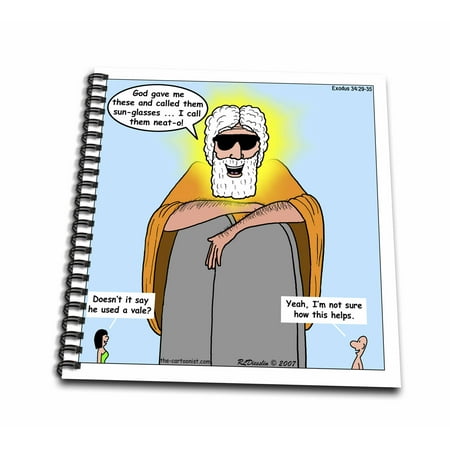 3dRose Exodus 34 29 35 Moses Bringing Sexy Back Bible Moses God fashion sense sun glasses neat o - Drawing Book, 8 by 8-inch