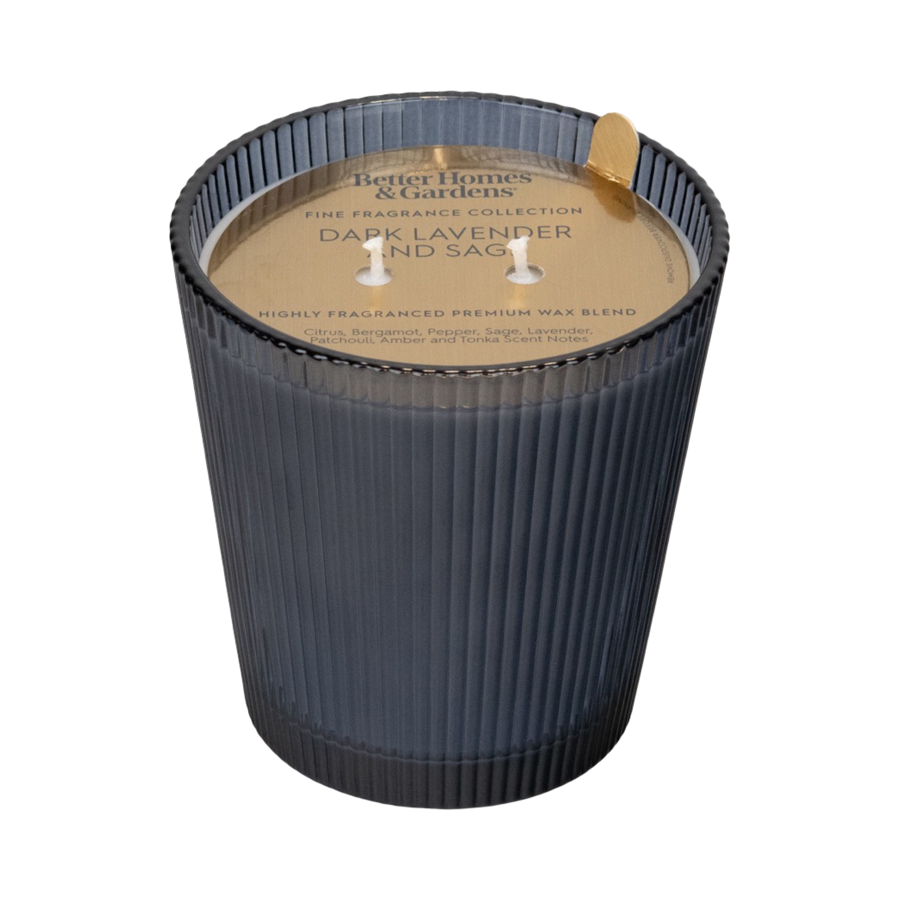 Better Homes & Gardens Fine Fragrance Collection, Dark Lavender & Sage Scented 2-Wick Jar Candle 16 oz.