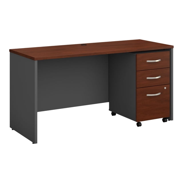 BBF Series C - Table with mobile file cabinet - rectangular - hansen cherry
