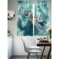 thumbnail image 3 of Sea Turtle Sheer Curtains 72 Inch Long 2 Panels, Ocean Life Modern Art Light Filtering Rod Pocket Curtains, Sheer Voile Drapes for Living Room Bedroom, 52"x72", 3 of 8